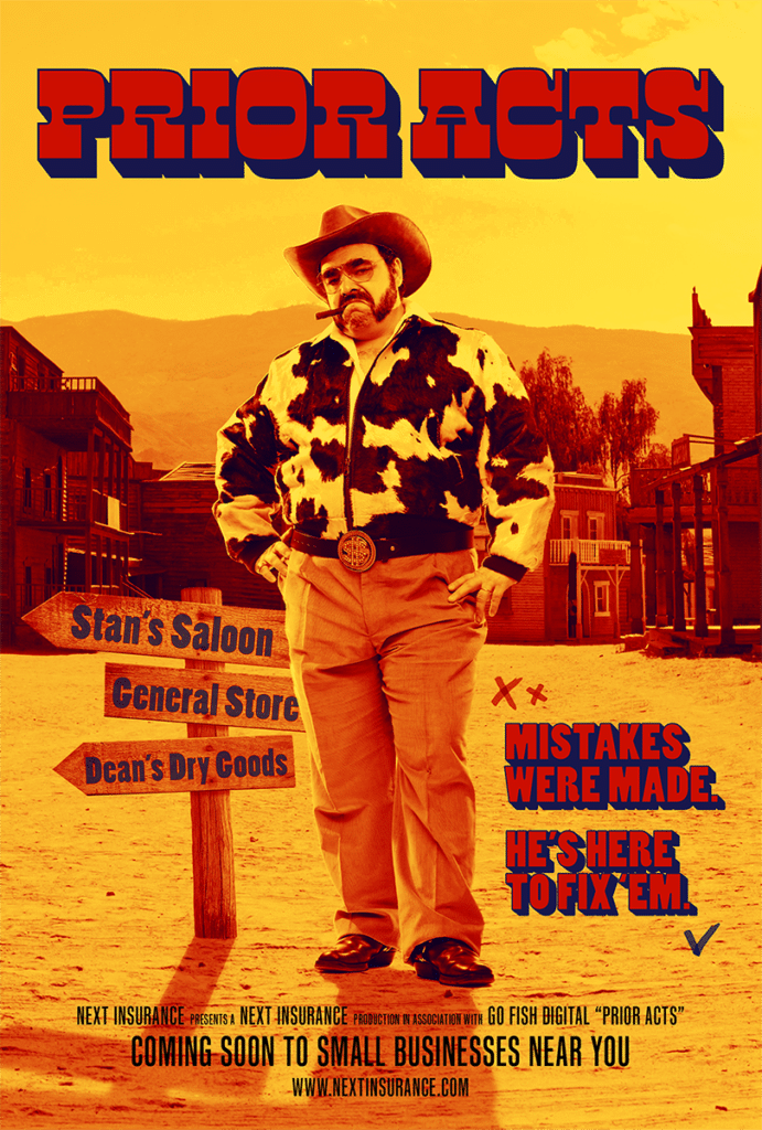 Western movie poster concept for the insurance term “Prior acts”