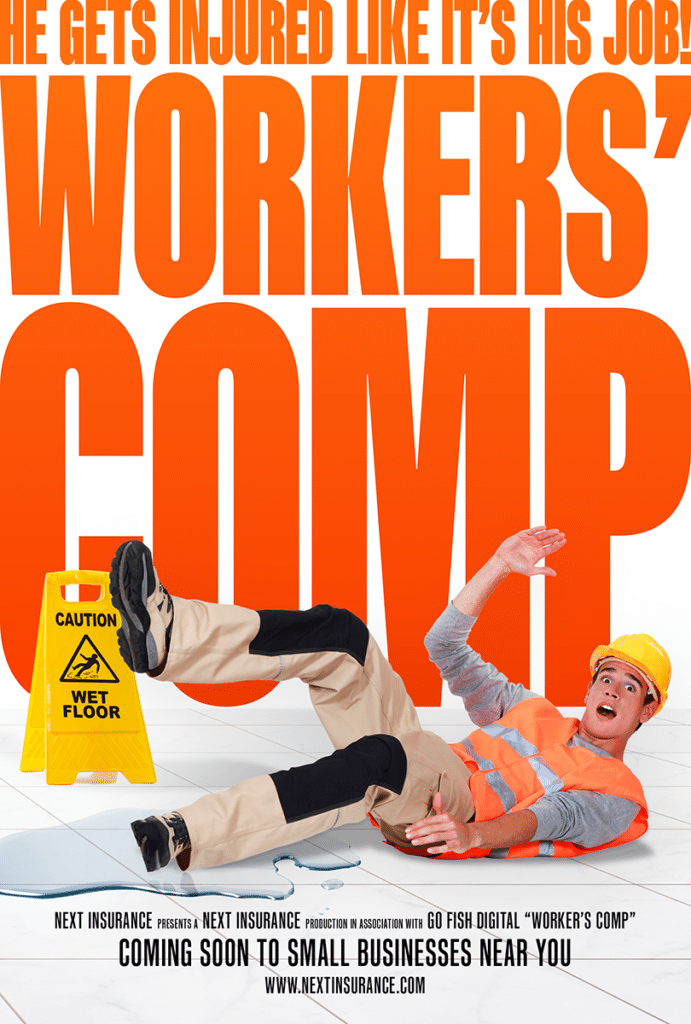 Comedy film poster representing the concept of “Workers' comp”