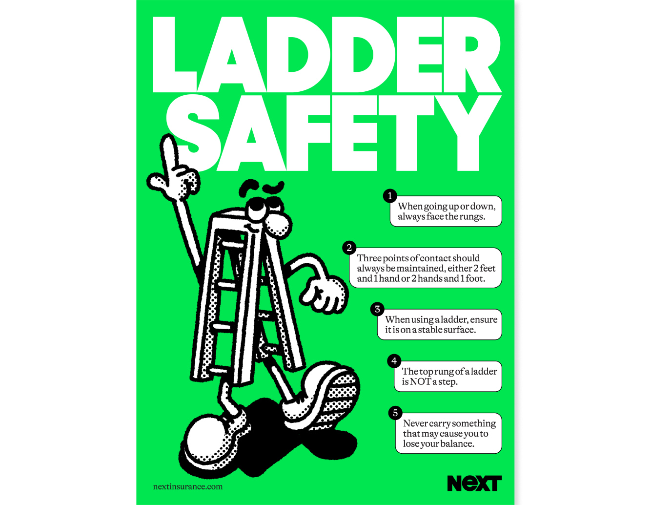 Ladder Safety Poster (Green)