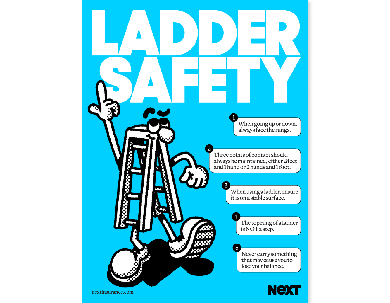 Ladder Safety Poster (Blue)