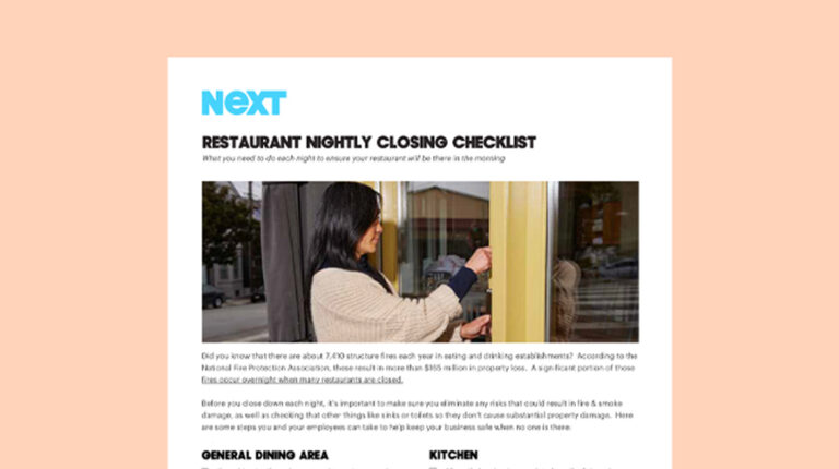 Restaurant nightly closing checklist