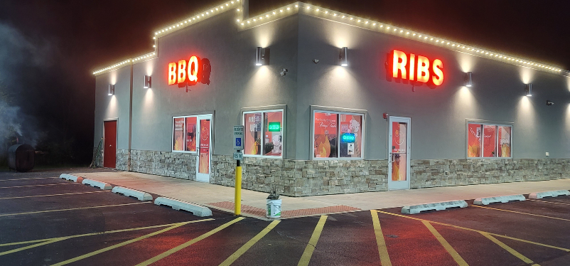 Exterior of Terrell's Eat the Bone Barbecue in Monee, Illinois