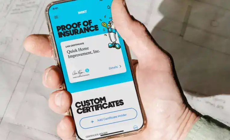 NEXT ofrece certificados de seguro rápida y fácilmente.