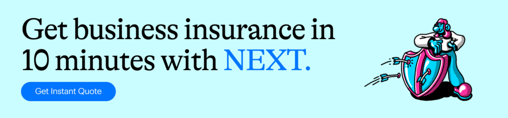 Banner for get business insurance in 10 minutes with NEXT