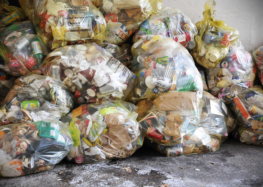 Why restaurants aren't donating food multiple large bags of food trash
