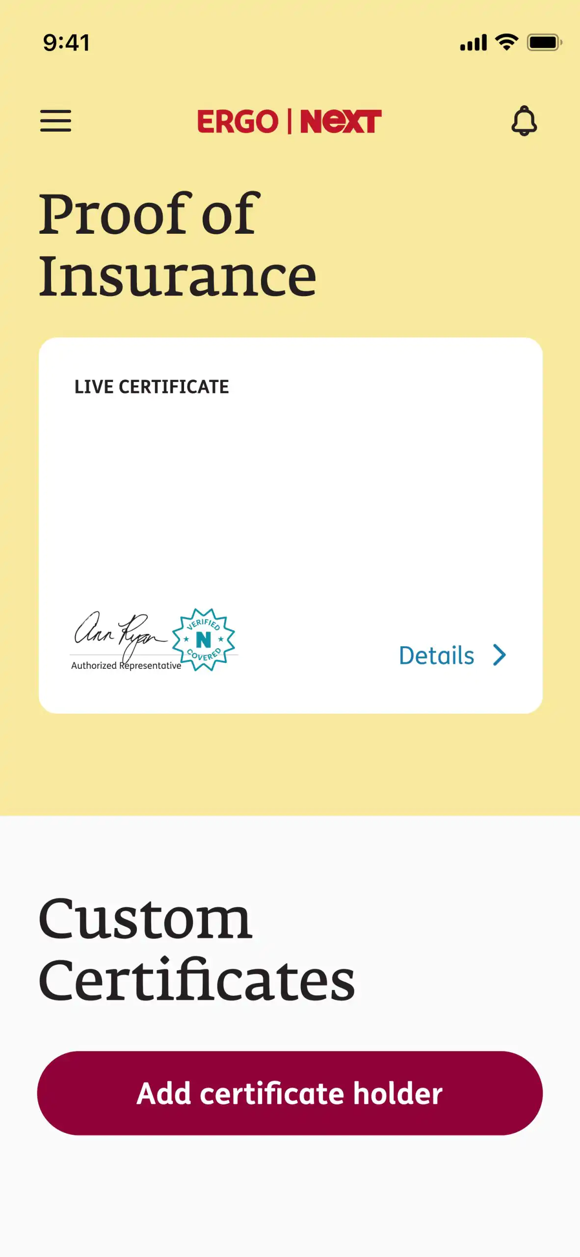 Certificates of insurance (COI) show proof of your business insurance